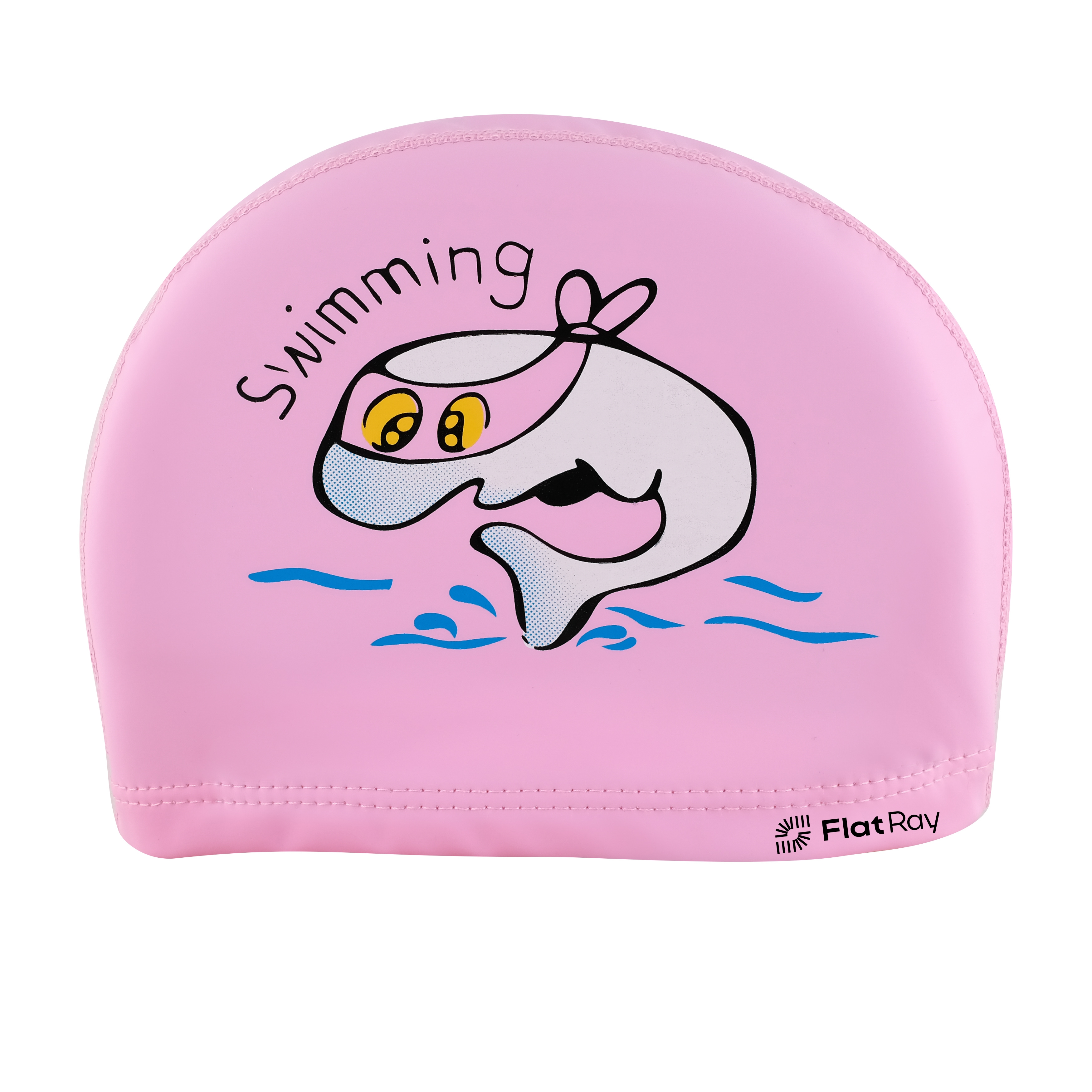 Шапочка для плавания Flat Ray Kids Comfort PU Swim Cap, розовый
