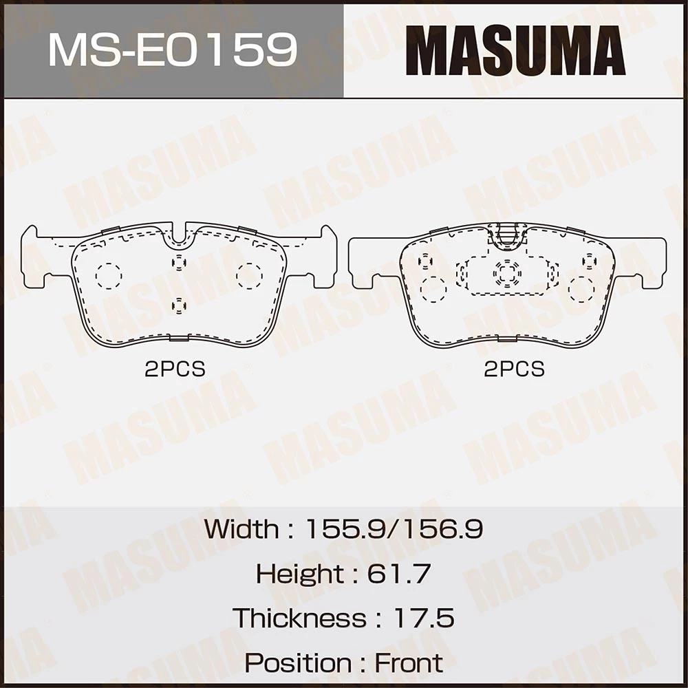 

Колодки тормозные дисковые Masuma MS-E0159