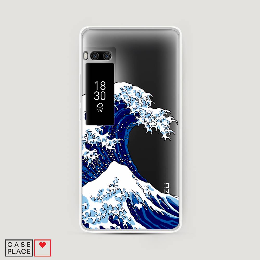 

Чехол Awog на Meizu Pro 7 "Волна в Канагаве", Синий;белый, 71850-4