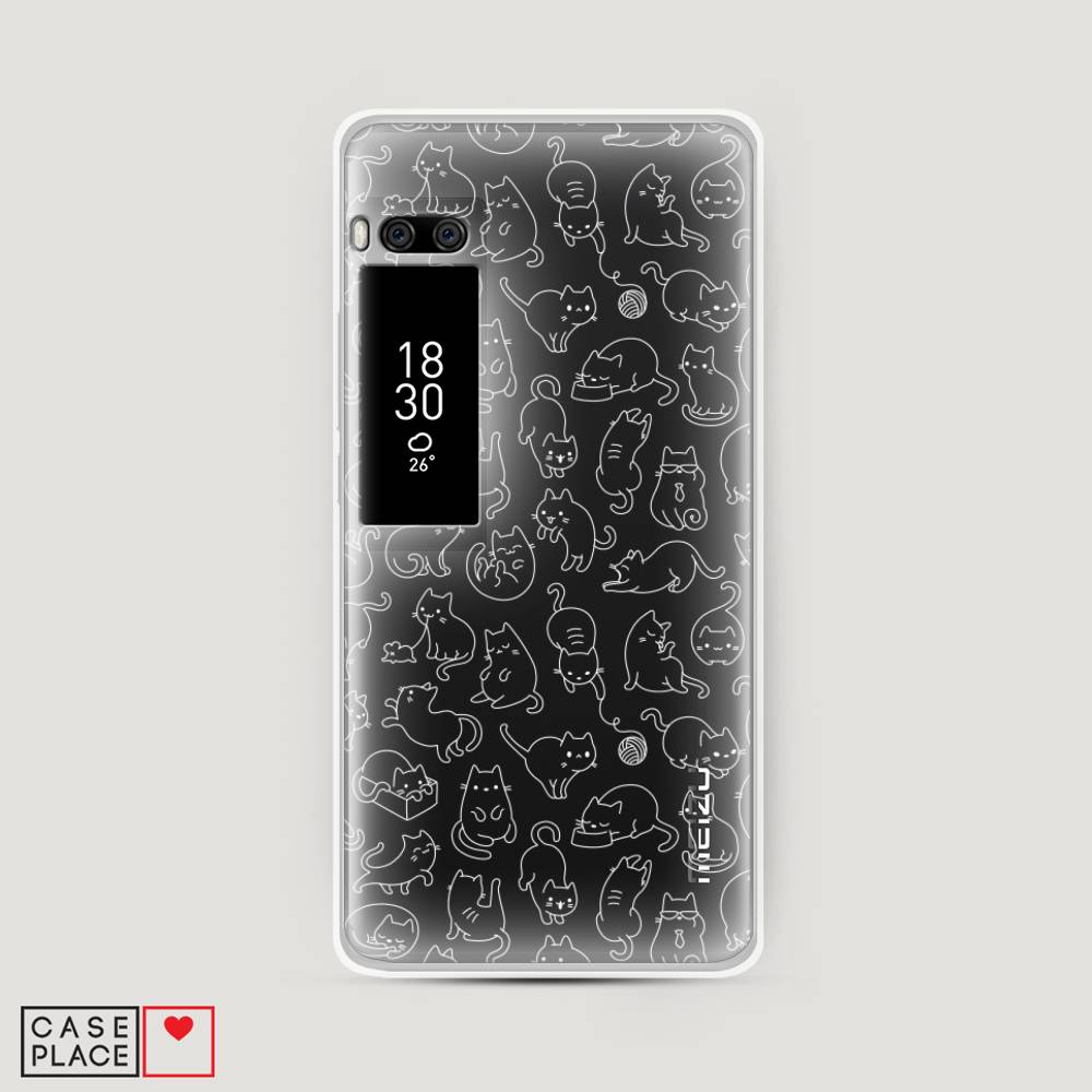 

Чехол Awog на Meizu Pro 7 "Шкодливые котики", Черный;белый;серый, 71850-2