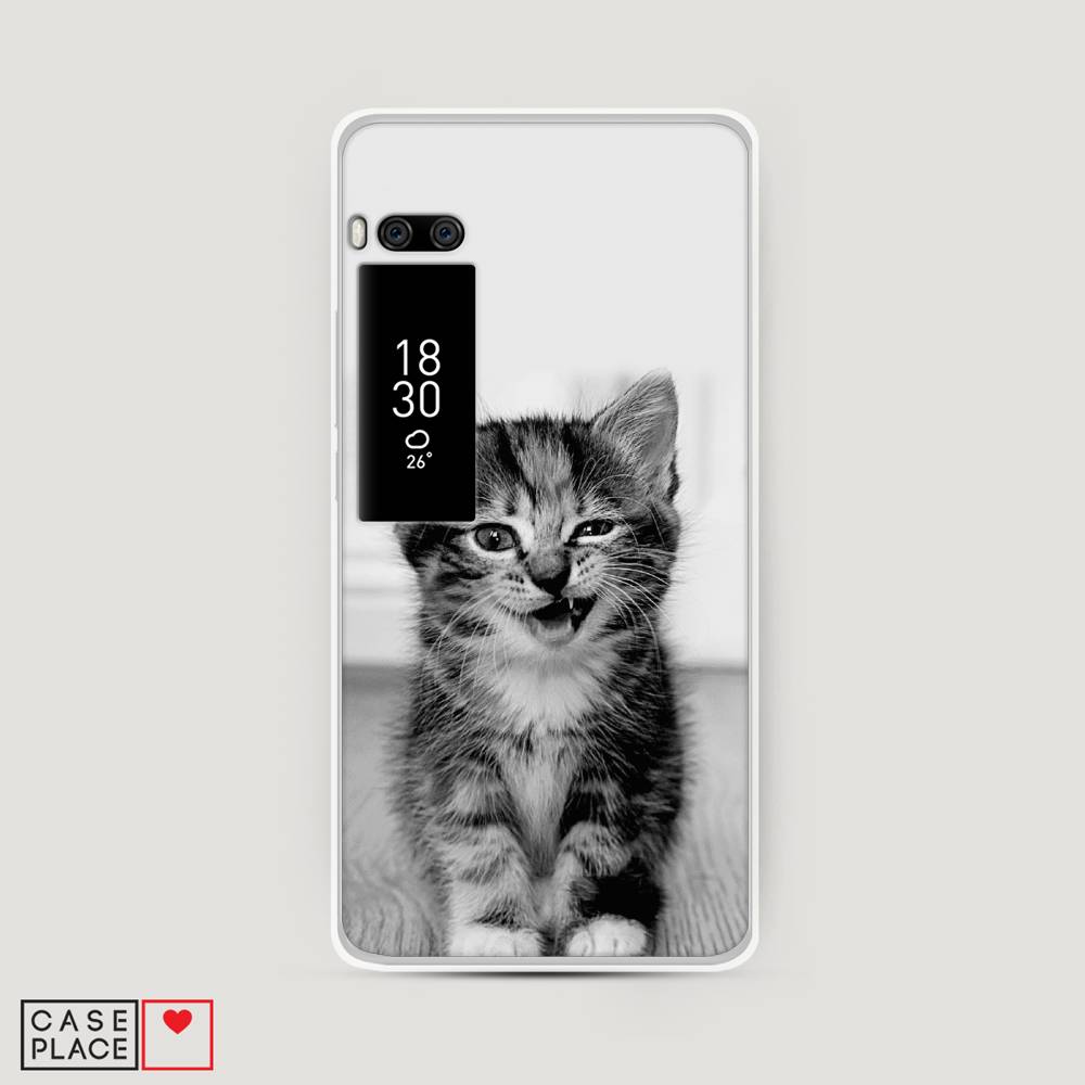 

Чехол Awog на Meizu Pro 7 "Подмигивающий котенок", Черный;серый, 71850-1