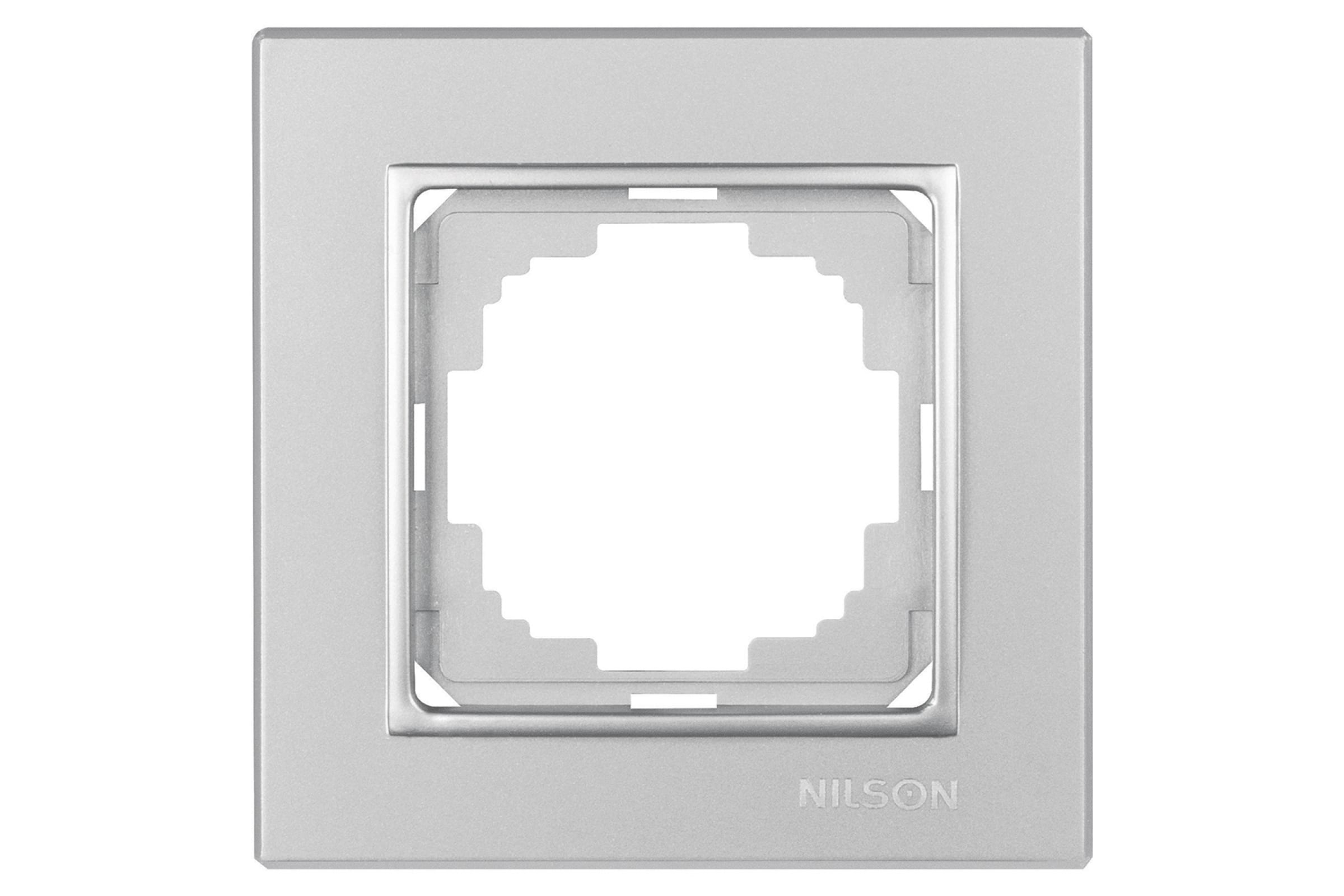 NILSON Рамка одноместная серебро Alegra metallic 25130091