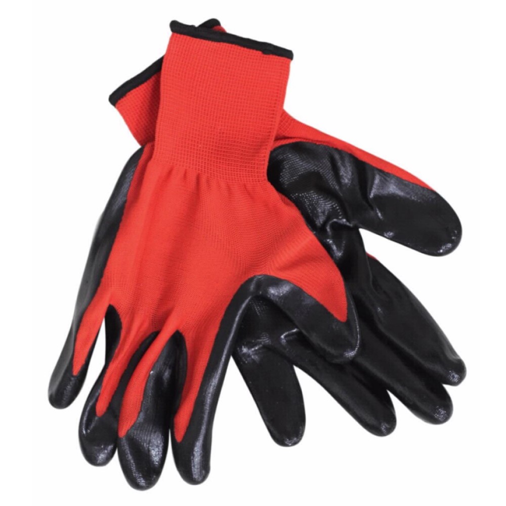Перчатки полиэстер с нитриловым покрытием, размер 10 полуобливные перчатки с нитриловым покрытием манжета nitras premium р 10 3410p