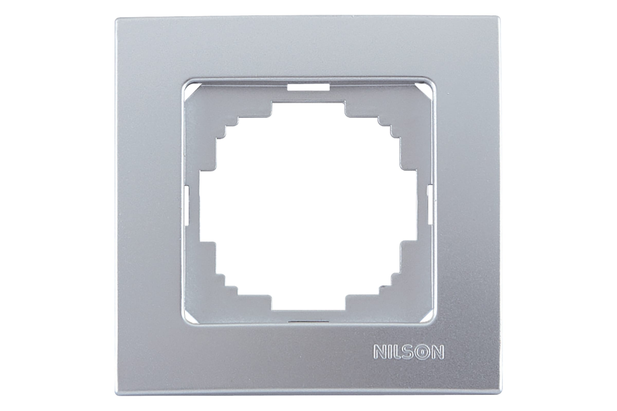 NILSON Рамка одноместная серебро Touran metallic 24130091 одноместная рамка nilson touran metallic
