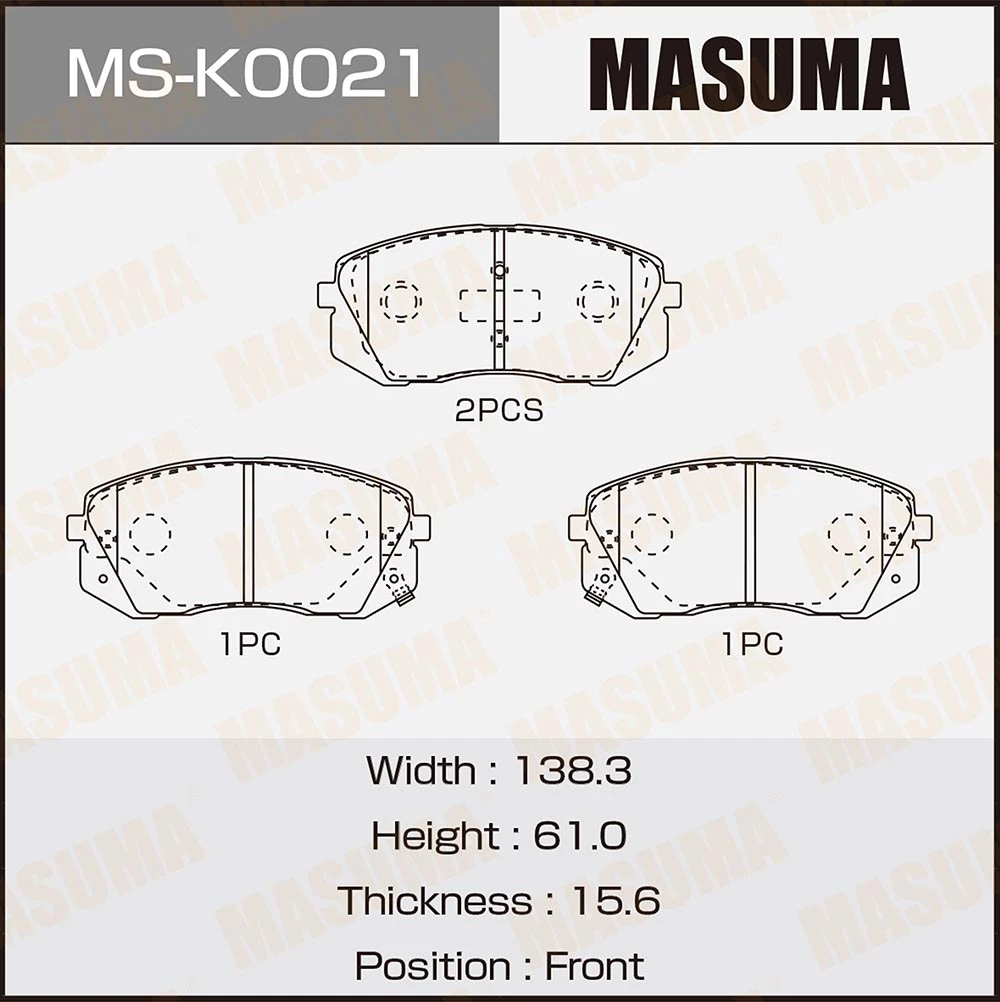 

Колодки тормозные дисковые Masuma MS-K0021