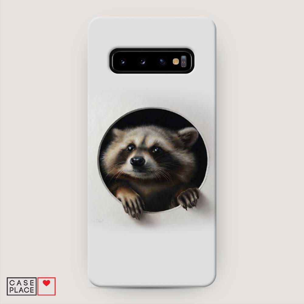 

Пластиковый чехол "Любопытный енот" на Samsung Galaxy S10 +, 27120-1