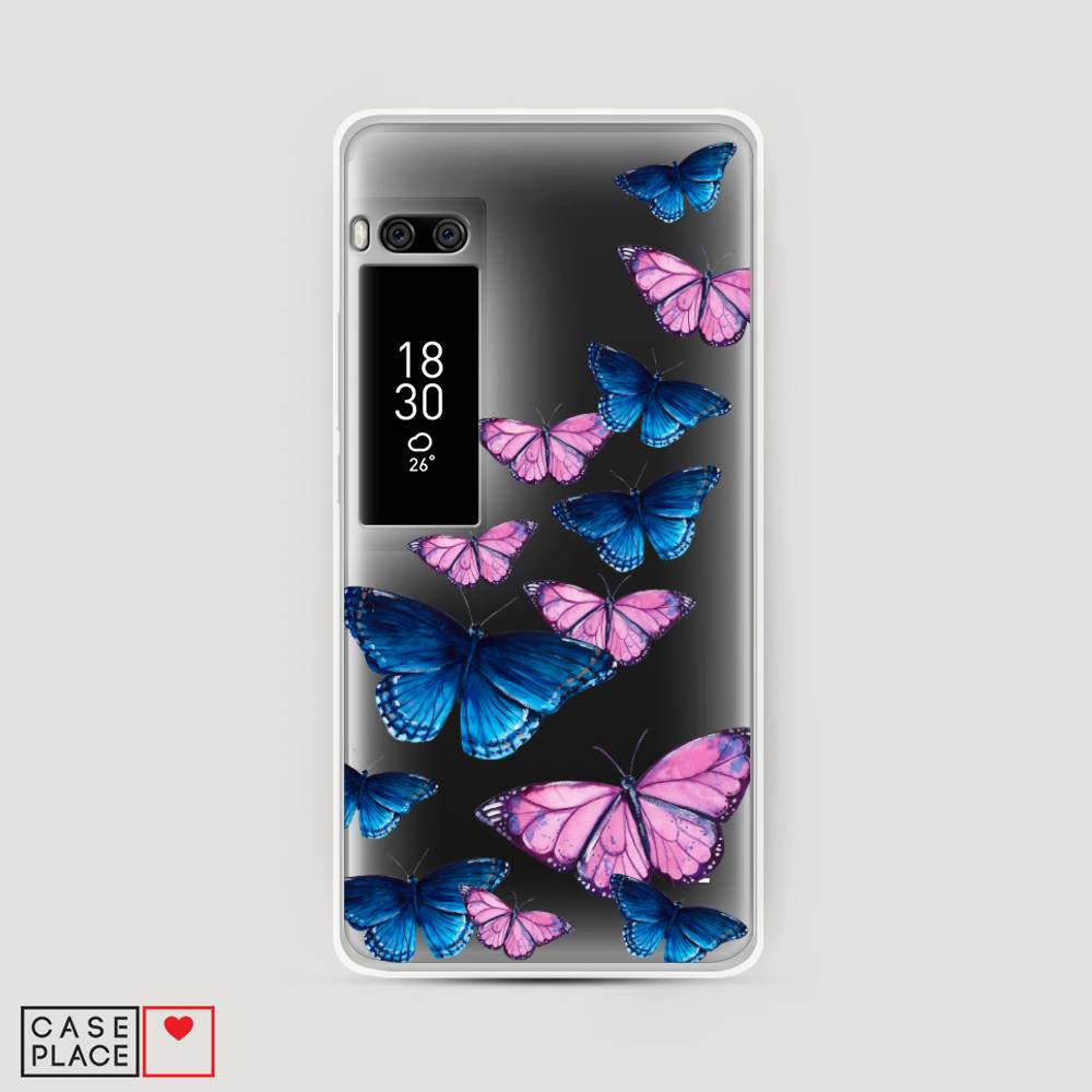 

Чехол Awog на Meizu Pro 7 "Полет бабочек", Синий;черный;розовый, 71850-2