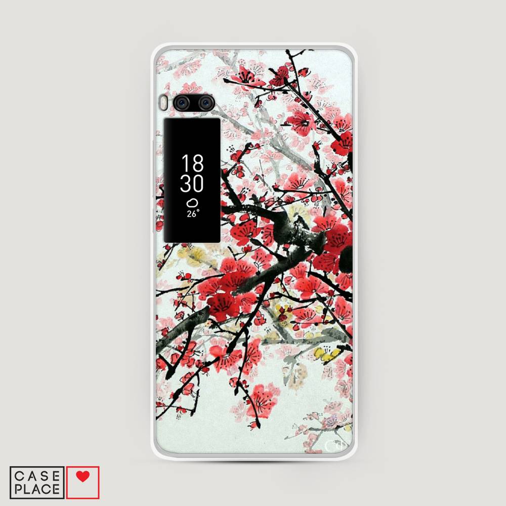 

Чехол Awog на Meizu Pro 7 Plus "Сакура", Розовый;черный, 71950-4