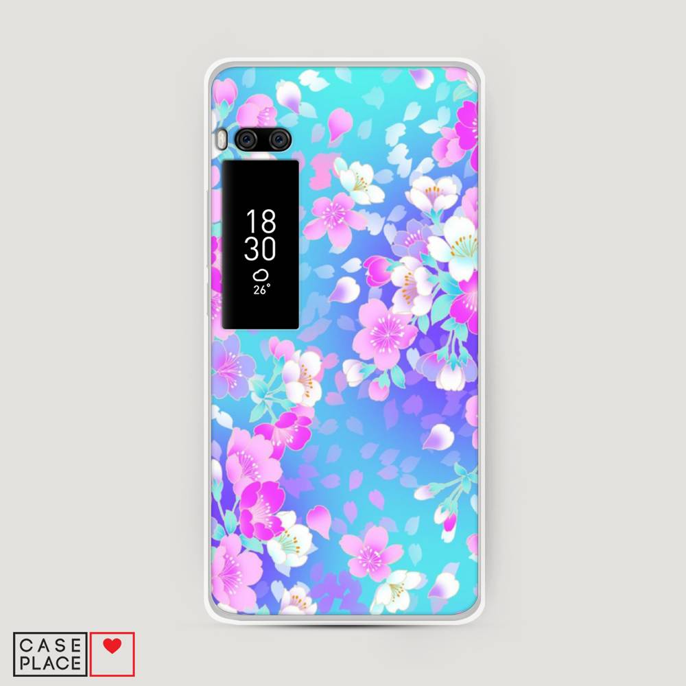 

Чехол Awog на Meizu Pro 7 Plus "Яблоневые цветы", Голубой;розовый;белый, 71950-8