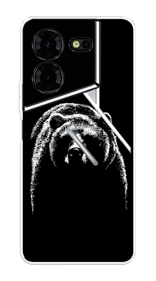 

Чехол Homey на Tecno Pova 5 Pro 5G "Медведь в ночи", Белый;черный, 304550-1