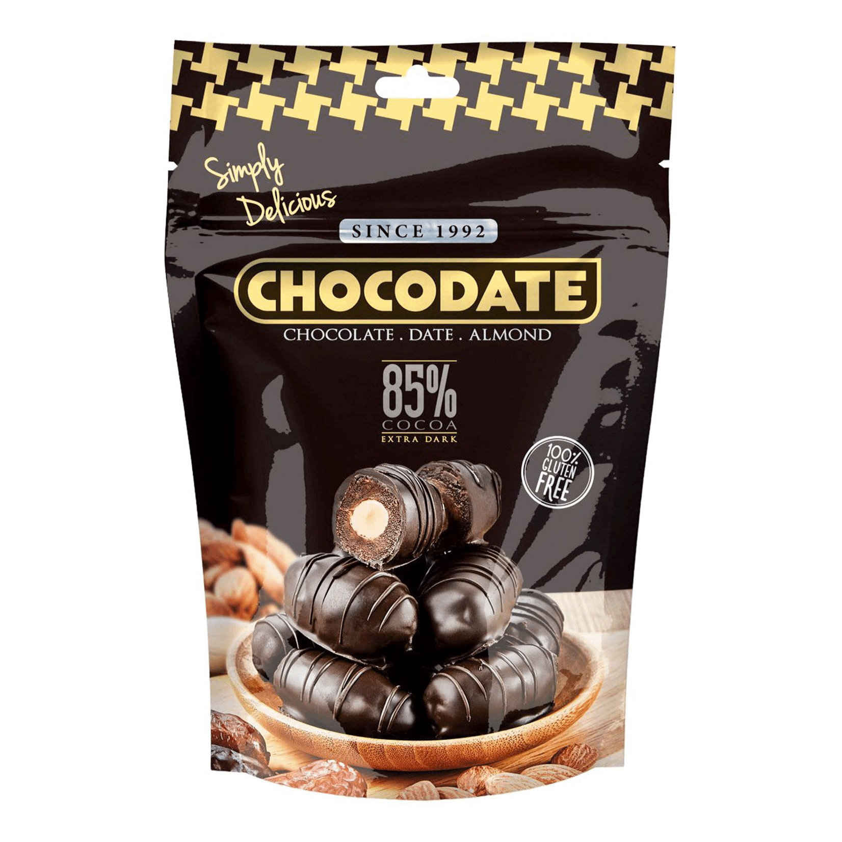 Конфеты фруктовые Chocodate финики с миндалем в горьком шоколаде 100 г