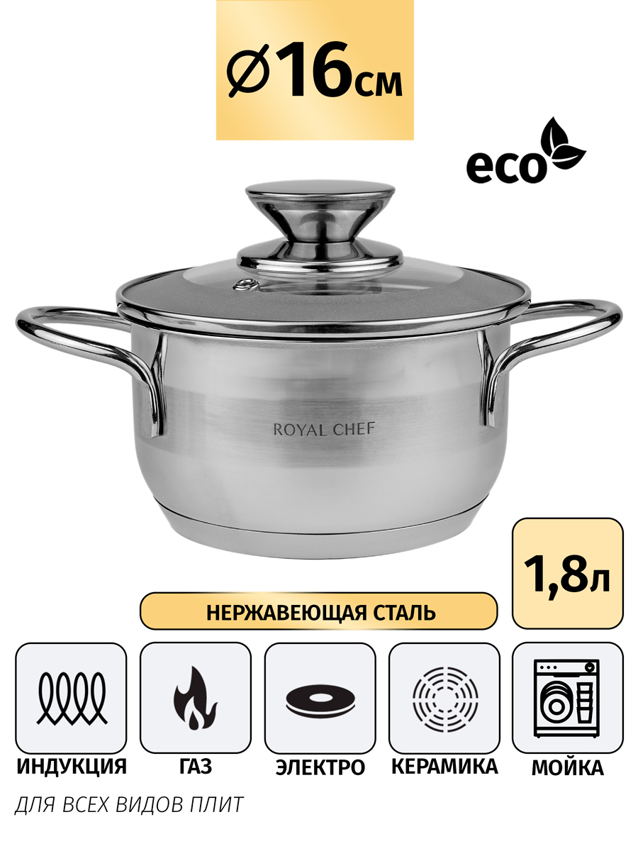 Кастрюля Royalty Chef с крышкой 1,8 л