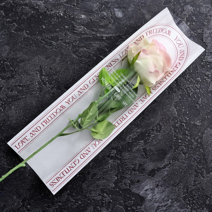 

Пакет конус, для цветов, красный, 14*40см