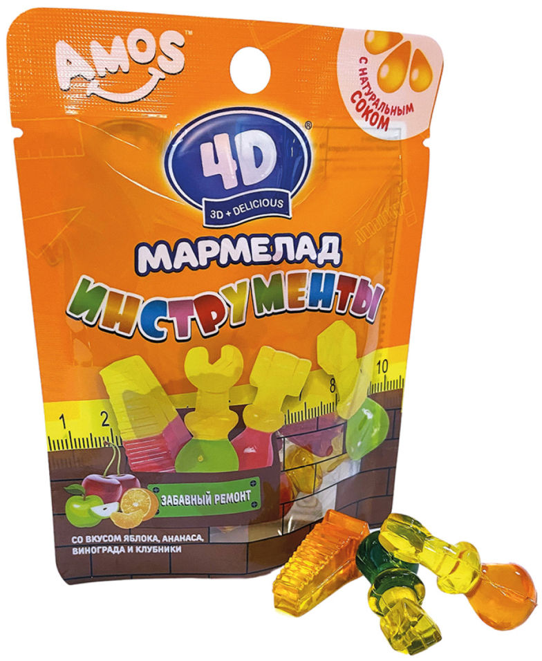 Мармелад Amos 4D 3D + Delicious Инструменты 48г