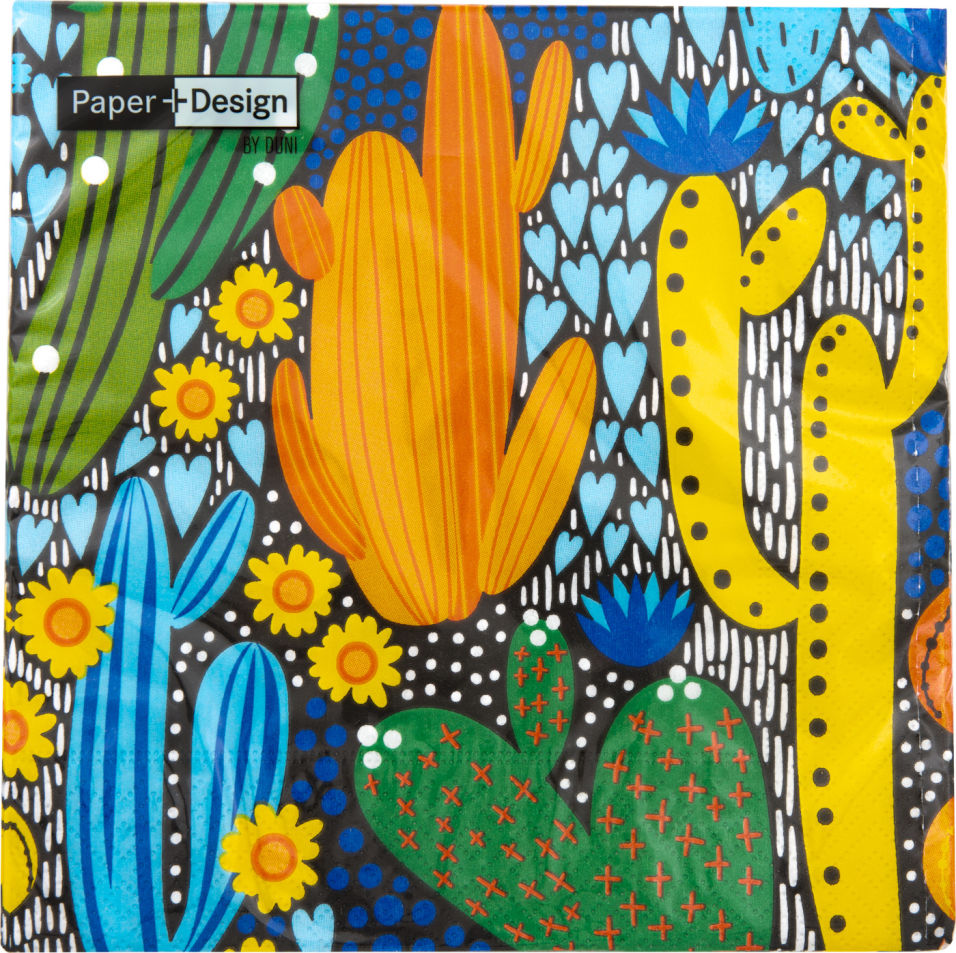 фото Салфетки duni cacti color трехслойные 33*33см 20шт
