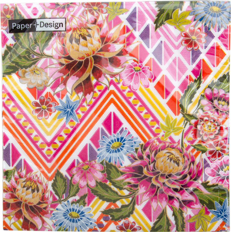 

Салфетки бумажные Duni Mexican flowers 3 слоя 33*33см 20шт