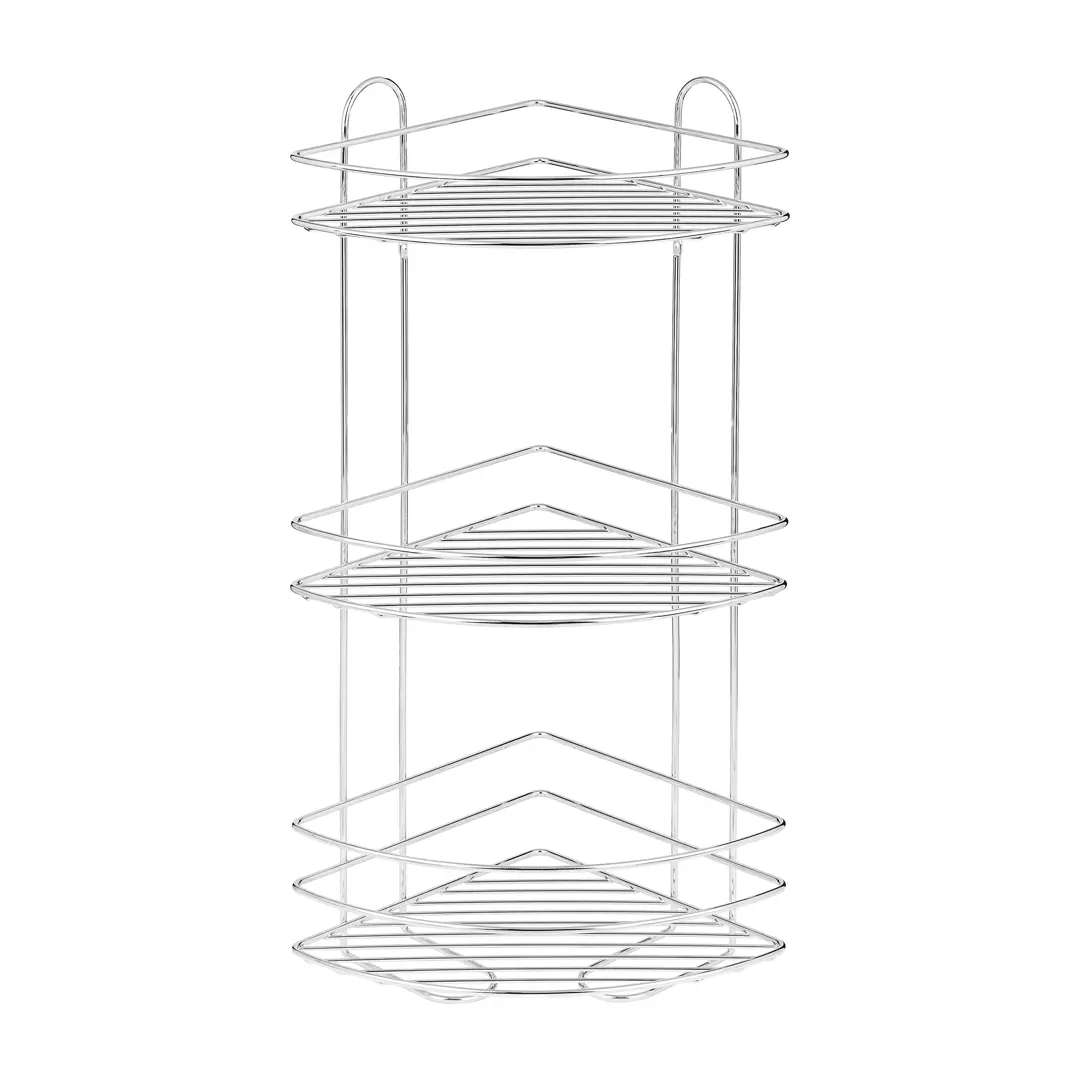 Полка для ванной ЧМЗ Лидер 501-006-02 угловая трехъярусная 22.5х22.5х58 см цвет хром