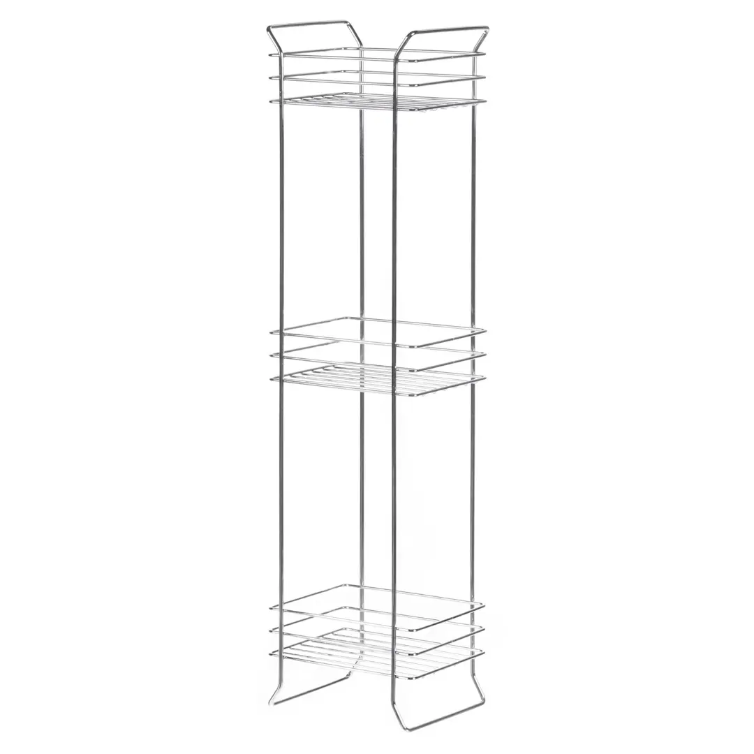 Полка отдельностоящая для ванной ЧМЗ 501-009-01 трехъярусная 19х15х70.5 см цвет хром