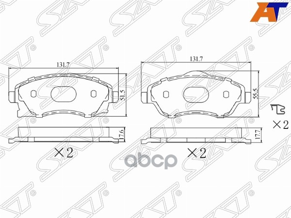 

Колодки Тормозные Перед Opel Corsa C 00-06/Meriva A 03-10 SAT ST280080