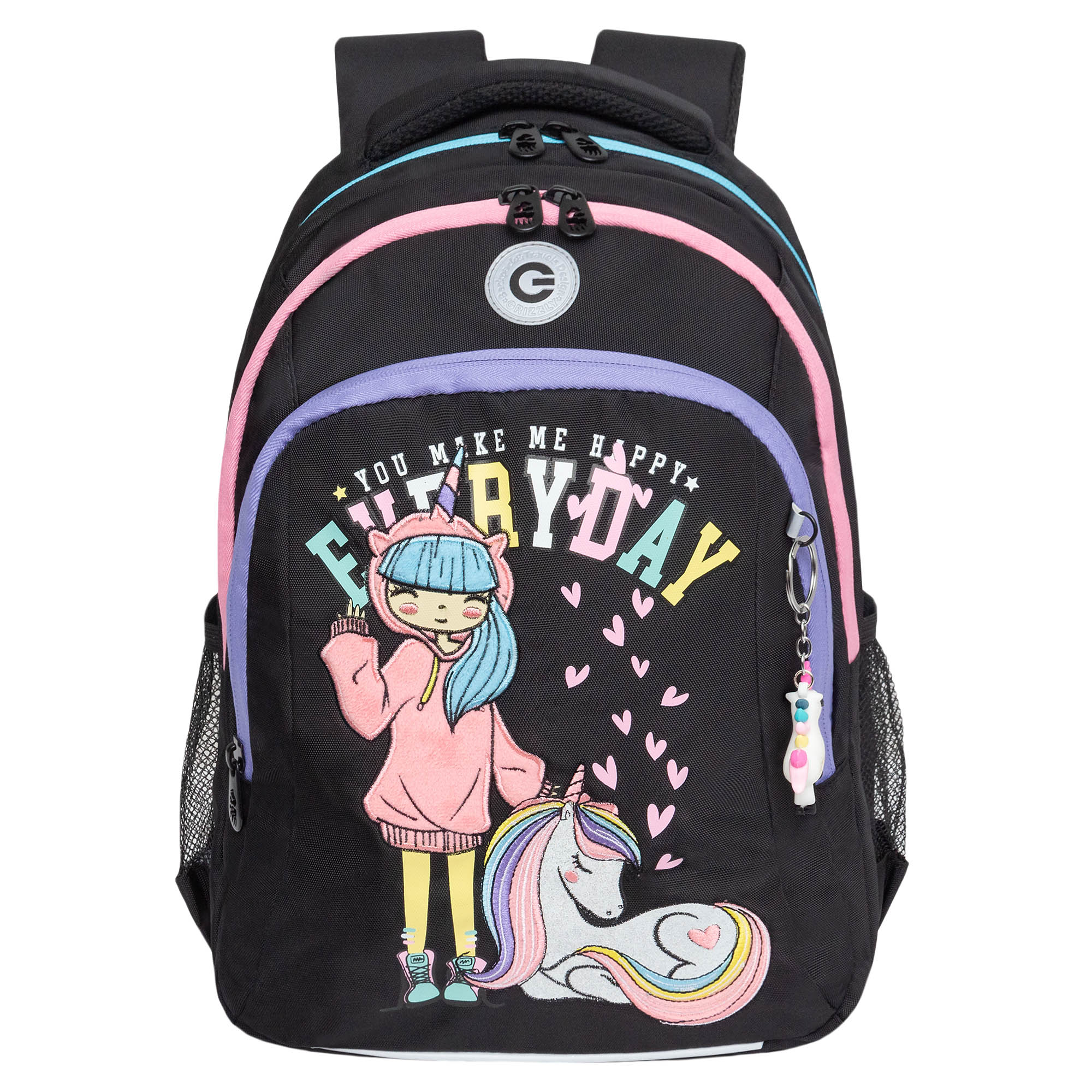 Рюкзак школьный GRIZZLY с карманом для ноутбука 13 3 отделения для девочки RG-461-2 1