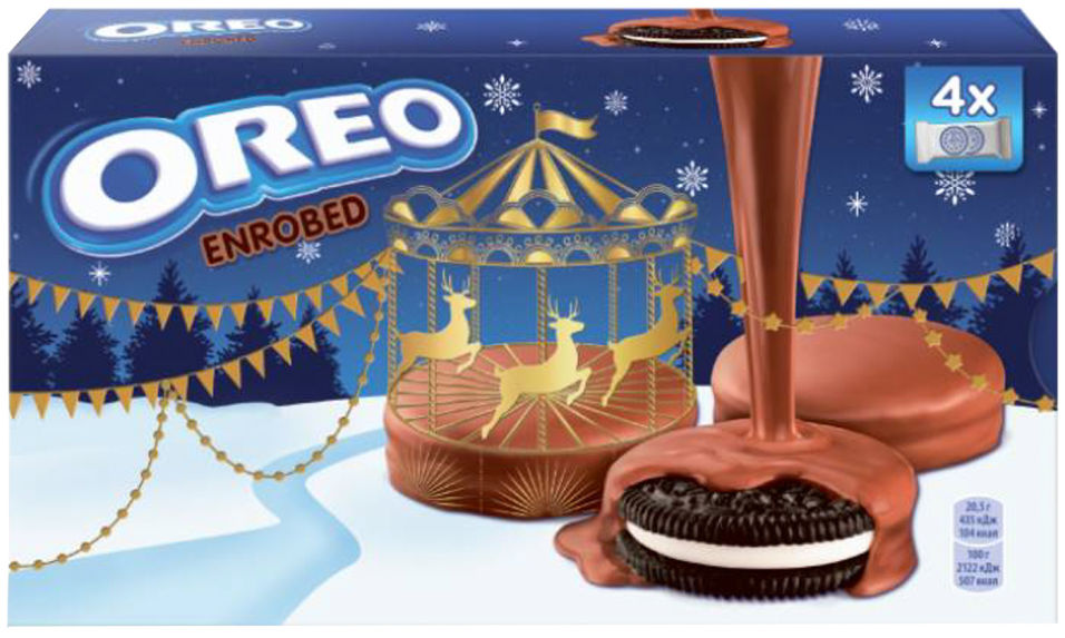 фото Печенье oreo с какао ванилью в глазури 164г mondelez
