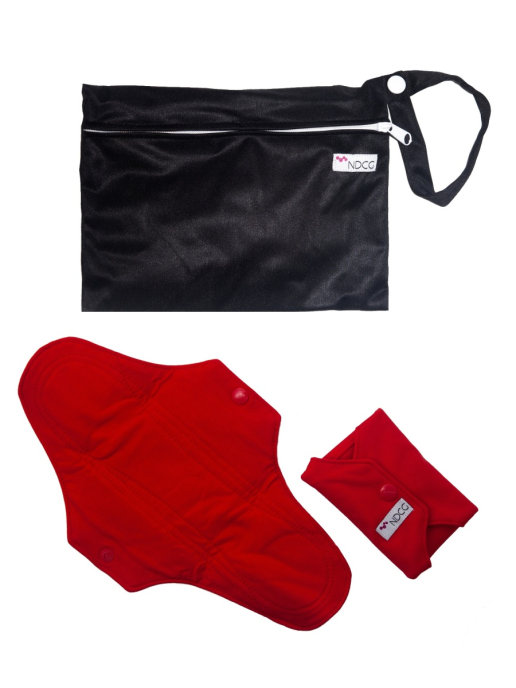 Многоразовые прокладки для КД NDCG, красные, 29*17 см, 2 шт в черном мешочке