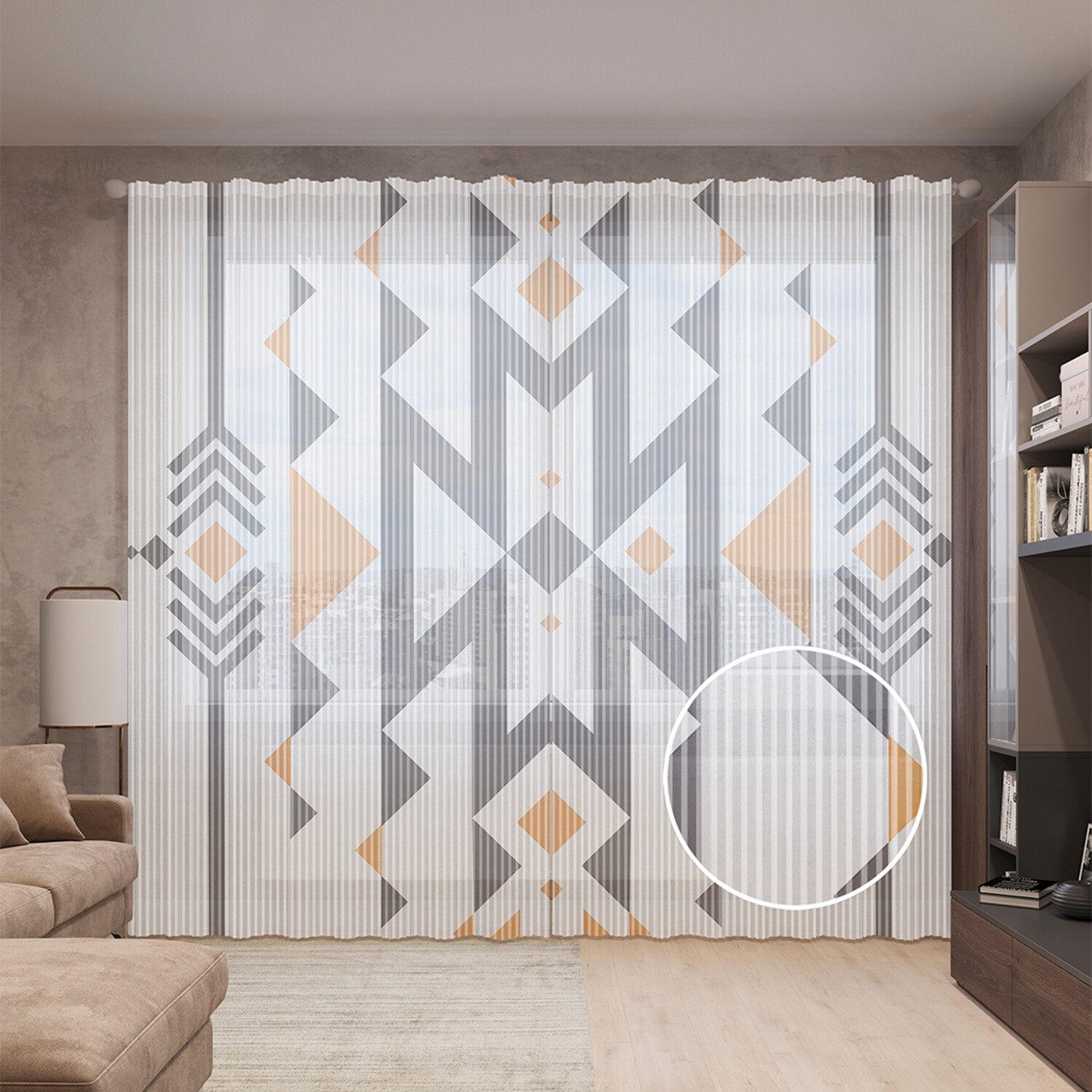 

Тюль вуаль на шторной ленте с принтом JoyArty "Элементы в стиле бохо", 310х265 см, Элементы в стиле бохо