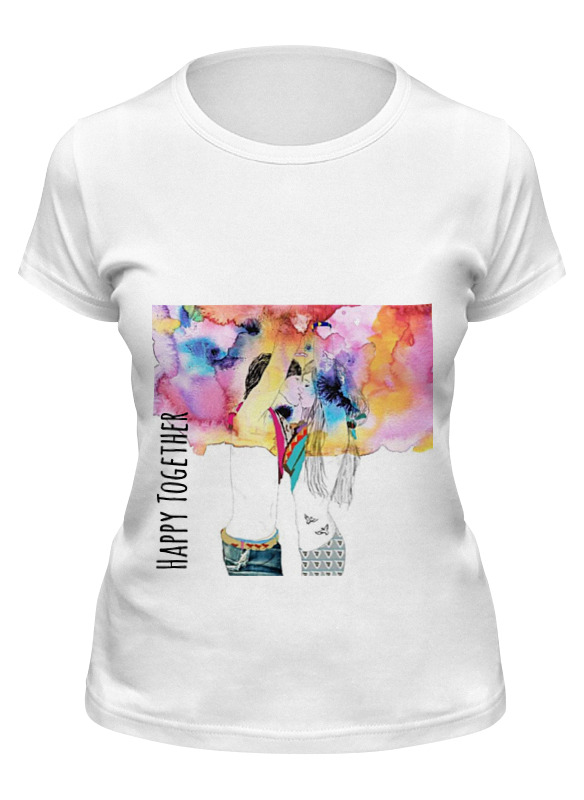 

Футболка женская Printio Happy together белая XL, Белый, Happy together