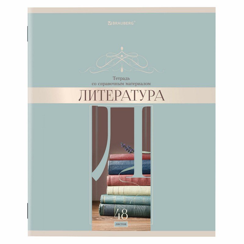 

Тетрадь предметная DELIGHT 48 л., ЛИТЕРАТУРА, линия, BRAUBERG, 404576