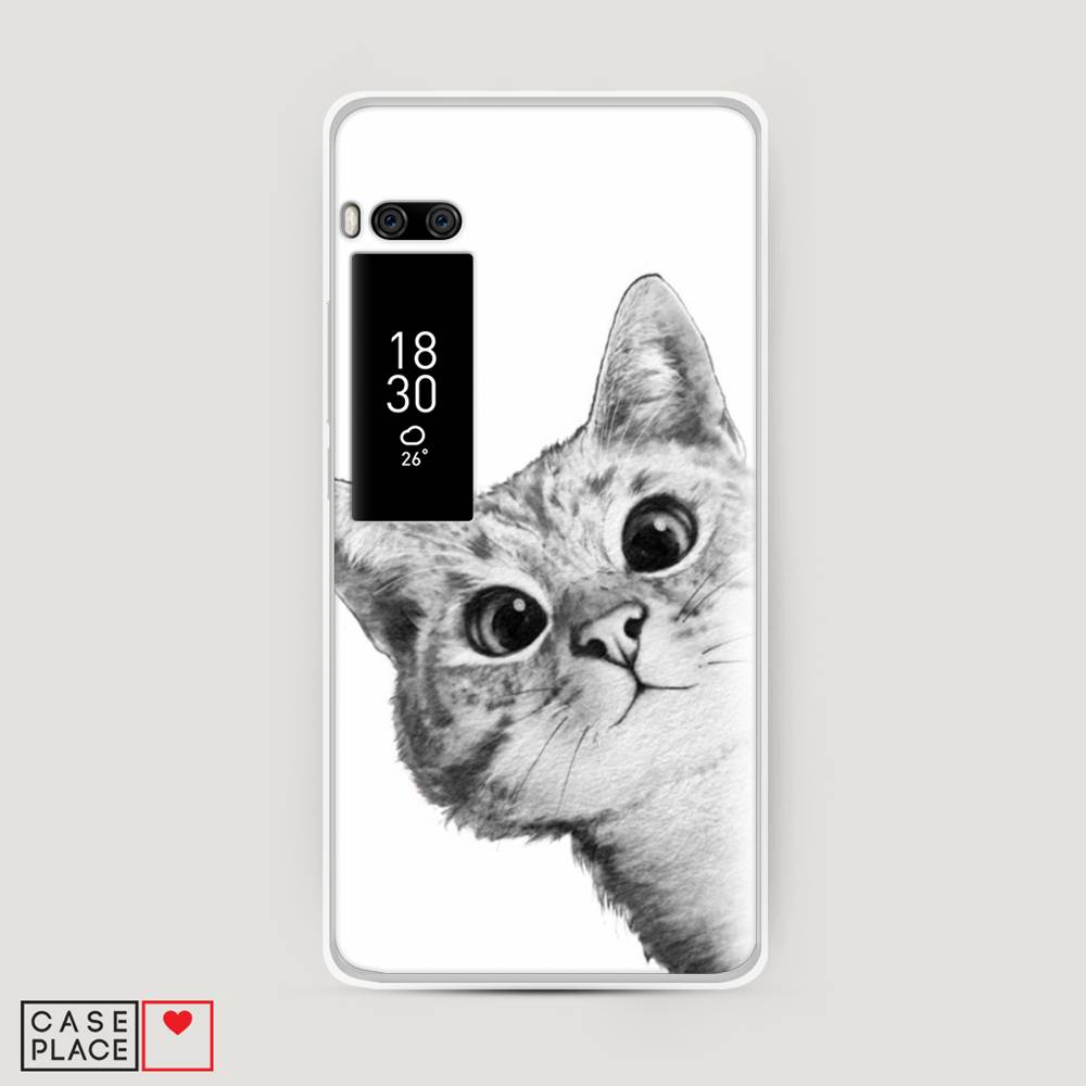 

Чехол Awog на Meizu Pro 7 Plus "Кот рисунок черно-белый", Черный, 71950-1