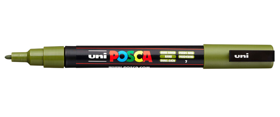 фото Маркер uni posca pc-3m 0,9-1,3мм овальный (хаки (khaki green) 7) uni mitsubishi pencil