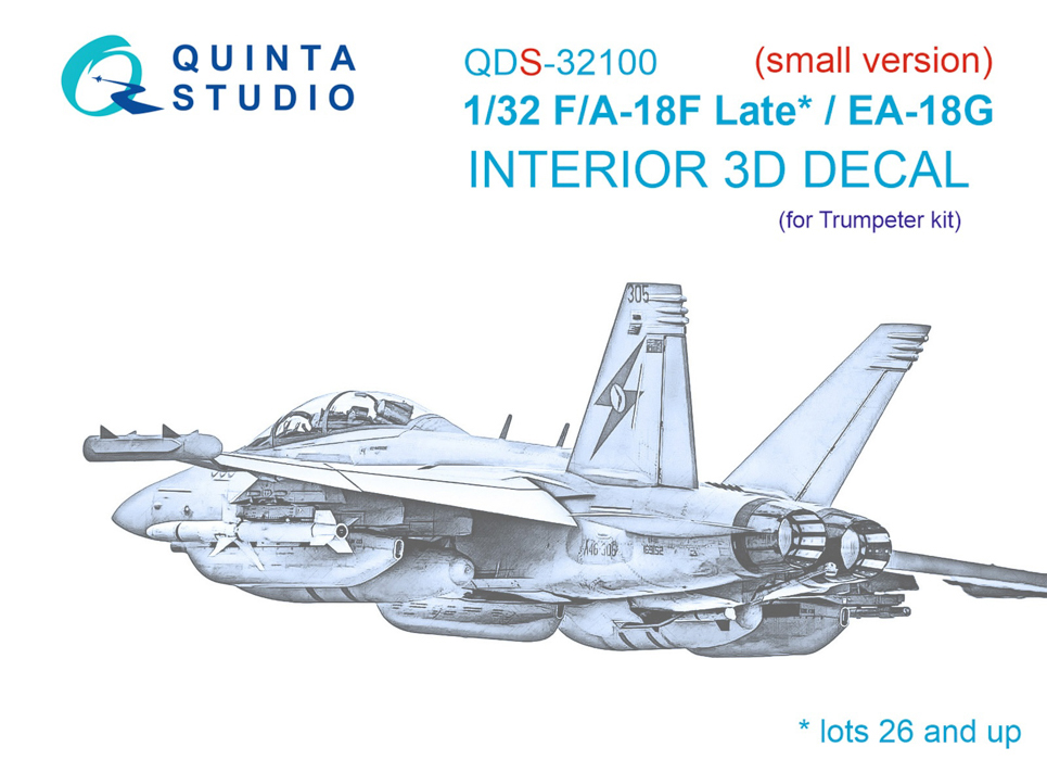 

QDS-32100 3D Декаль интерьера кабины F/A-18F late / EA-18G Trumpeter малая версия, Цветной