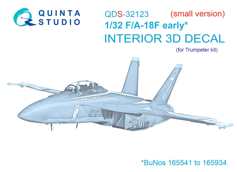 

QDS-32123 3D Декаль интерьера кабины F/A-18F early Trumpeter малая версия, Цветной
