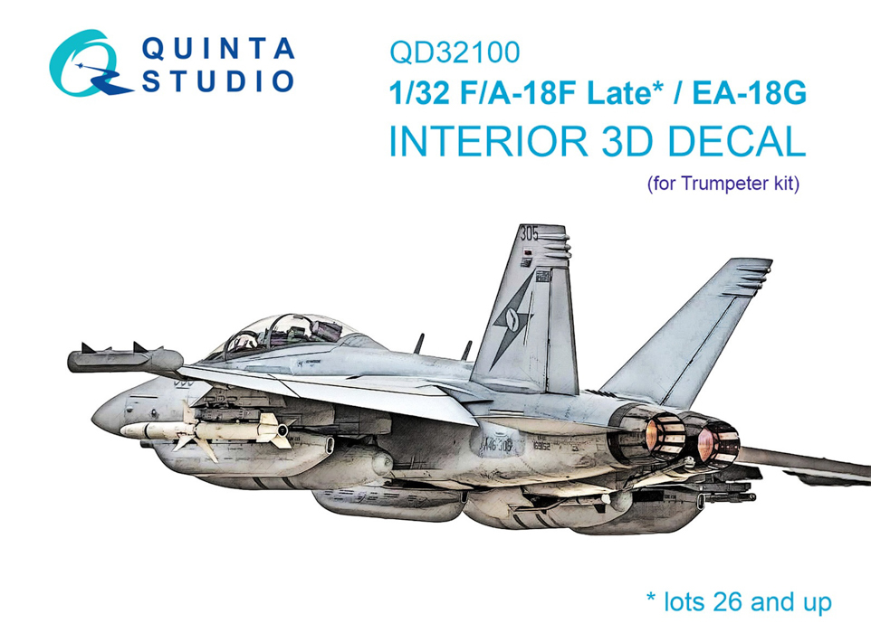 

QD32100 3D Декаль интерьера кабины F/A-18F late / EA-18G Trumpeter, Цветной