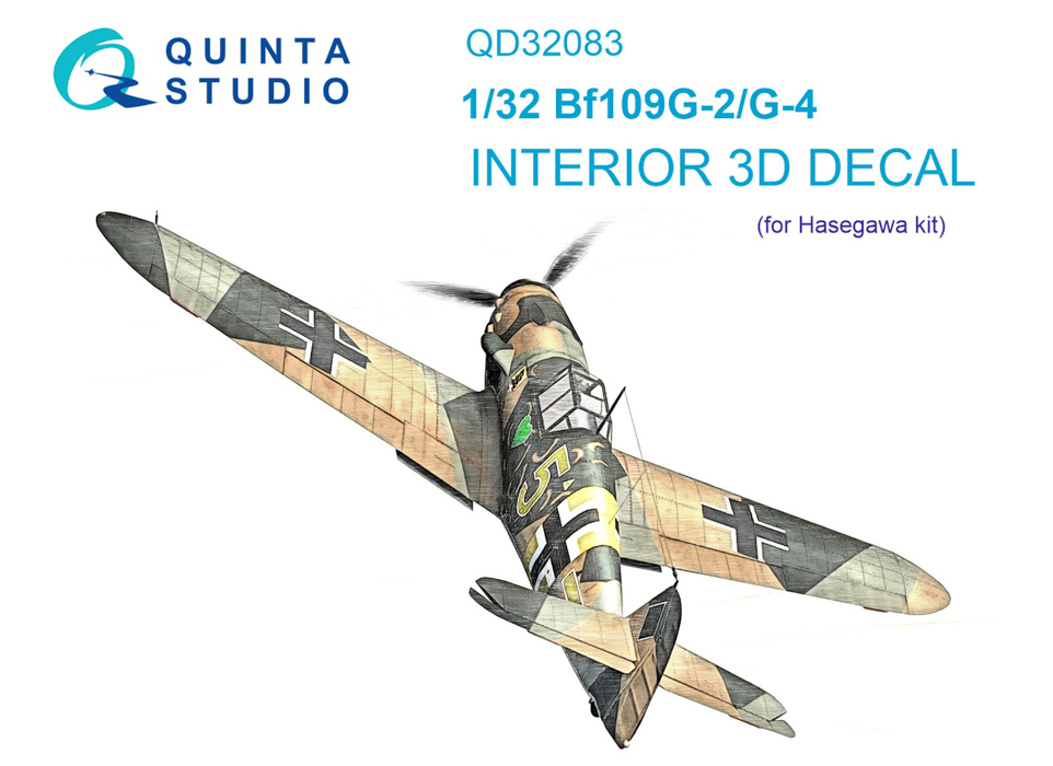 

QD32083 3D Декаль интерьера кабины Bf 109G-2/G-4 Hasegawa, Цветной