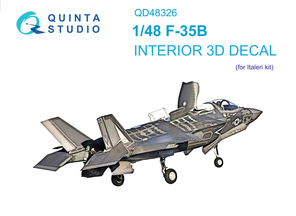 

QD48326 3D Декаль интерьера кабины F-35B Italeri, Цветной