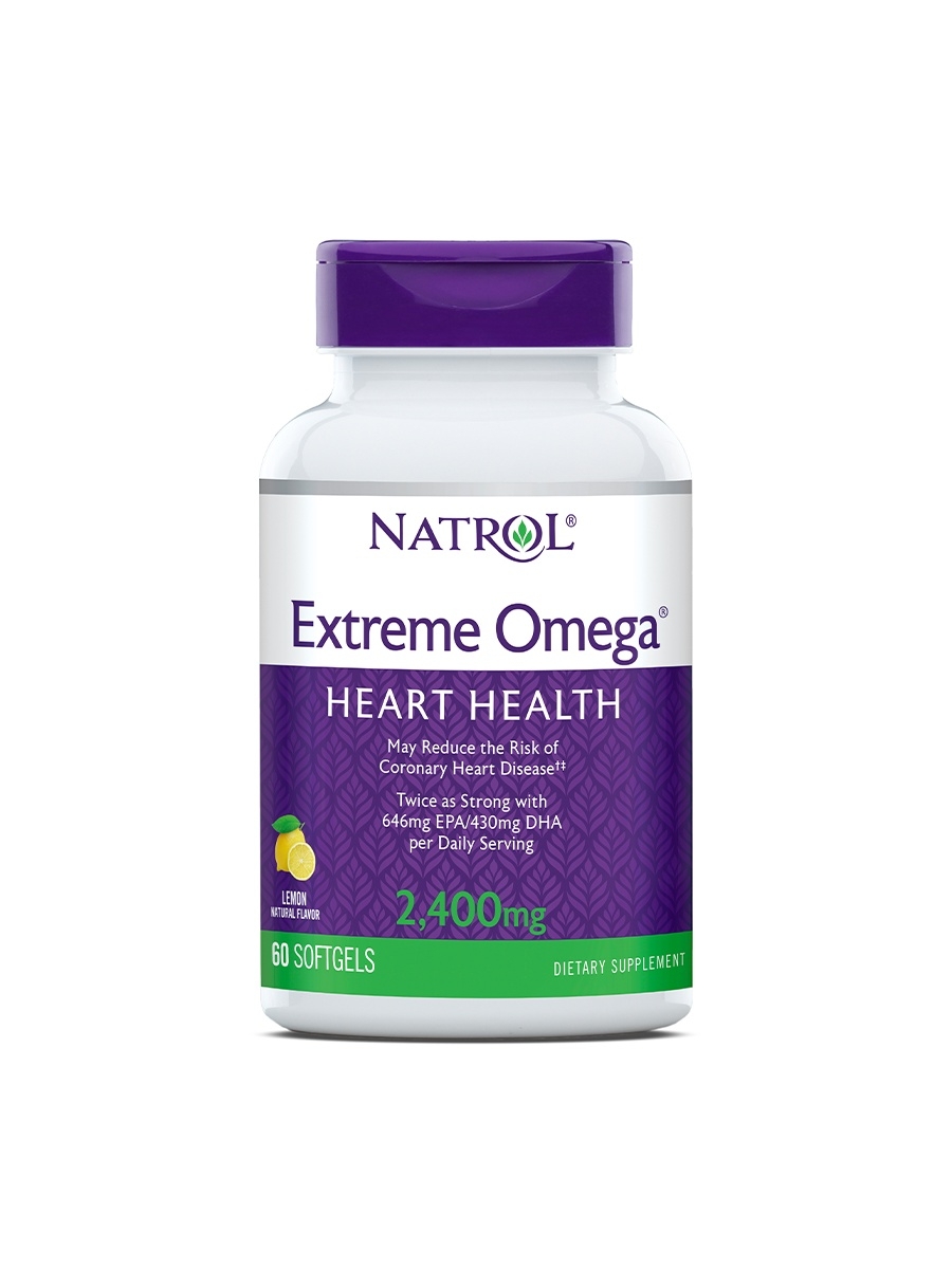 фото Natrol omega extreme 2400 мг, 60 капс, вкус: лимон