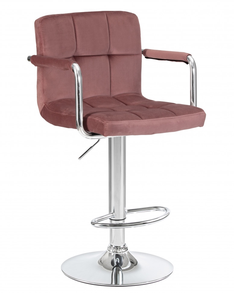 фото Барный стул dobrin, хром/пудрово-розовый
