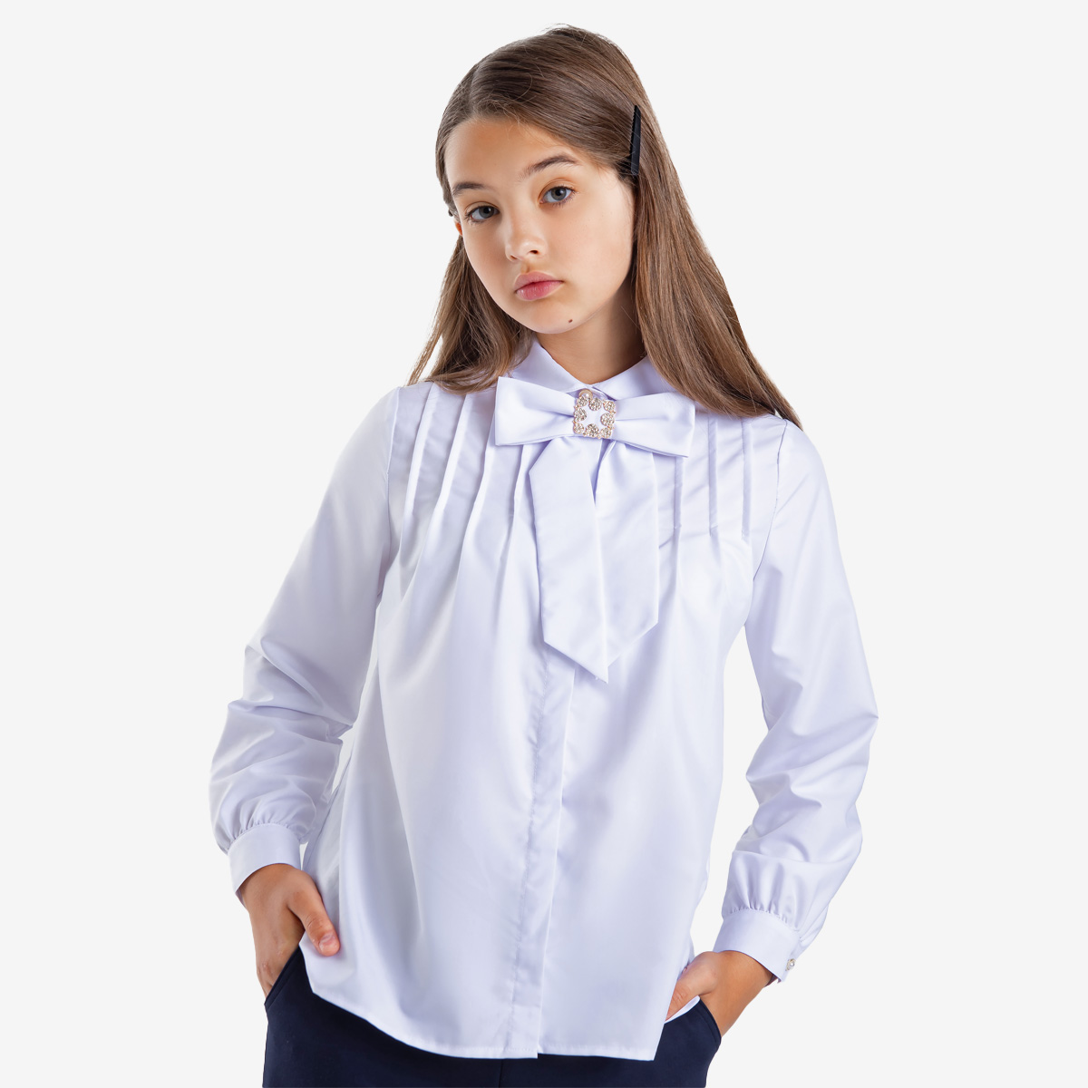 Рубашка детская Kapika IJGCB05-00, цвет белый, размер 146