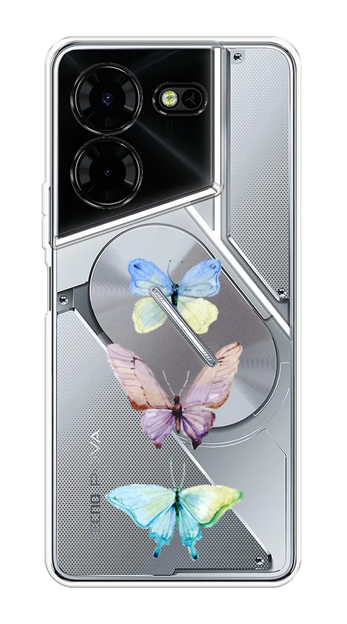 

Чехол Homey на Tecno Pova 5 Pro 5G "Акварельные бабочки", Бирюзовый;розовый, 304550-1