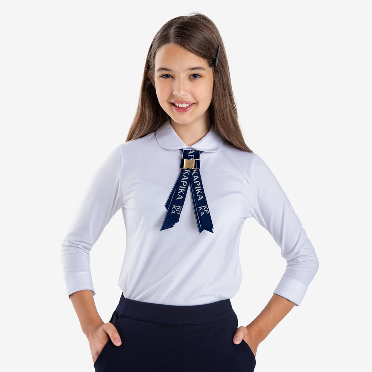 Рубашка детская Kapika IJGCB06-01, цвет молочный, размер 164 декор для творчества бабочка трёхслойный набор 12 шт размер 1 шт 5 × 4 5 см молочный