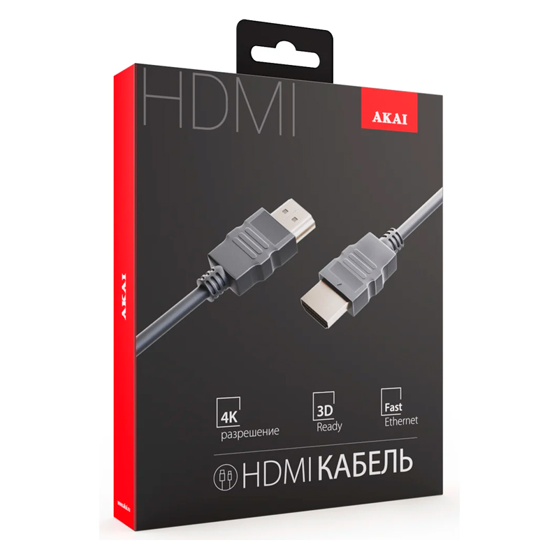 Кабель AKAI HDMI - HDMI вилка-вилка 1м (21357244) черный