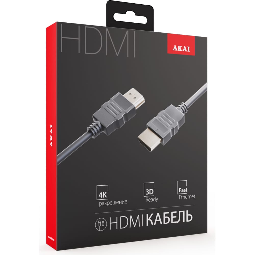 фото Hdmi-кабель akai ver.1.4, 1м, pvc, черный ce-803b