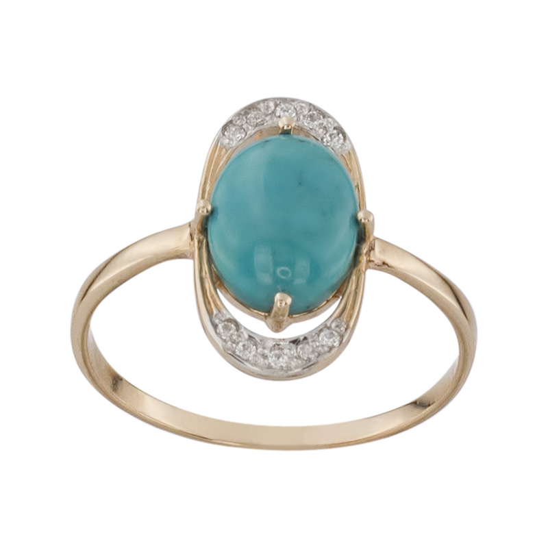 

Кольцо из золота c бирюзой ALORIS Кольцо 1439БКц р. 17.5, Кольцо 1439БКц