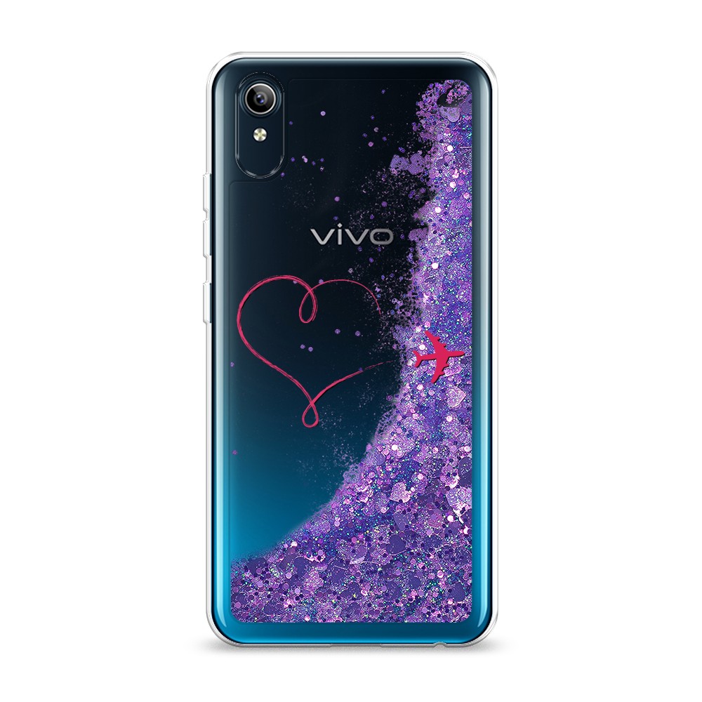 

Жидкий чехол с блестками "Сердце и самолет" на Vivo Y91c, 262892-1