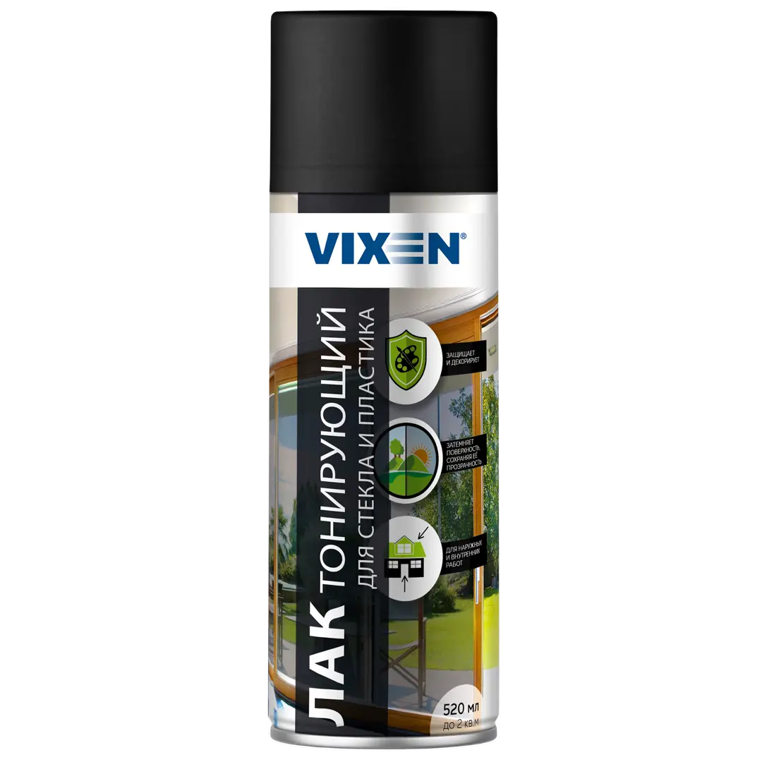 Лак аэрозольный тонирующий Vixen для стекла и пластика 520 мл
