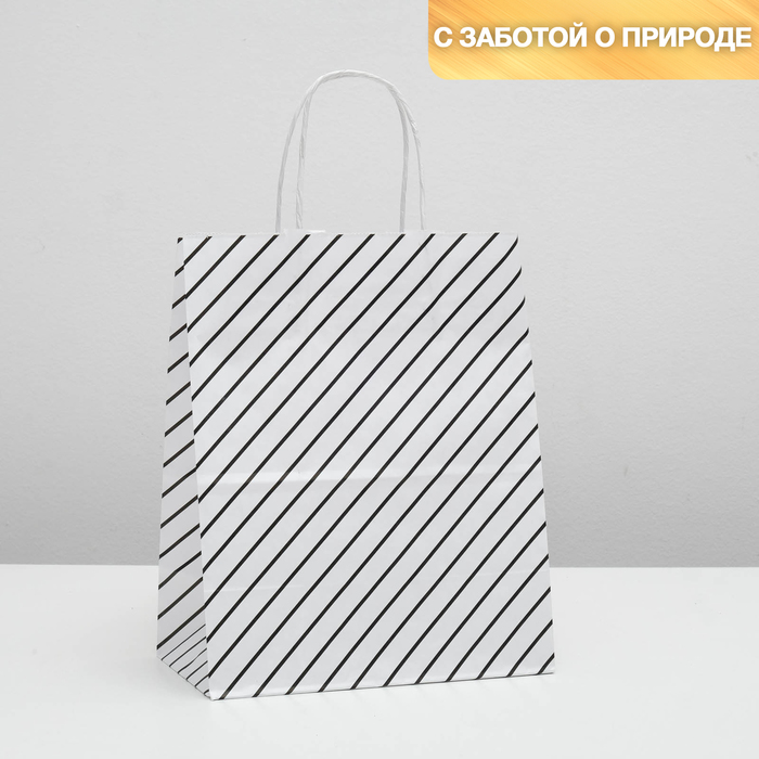 

Пакет крафт, белый, Люрекс 24х10,5х32 см