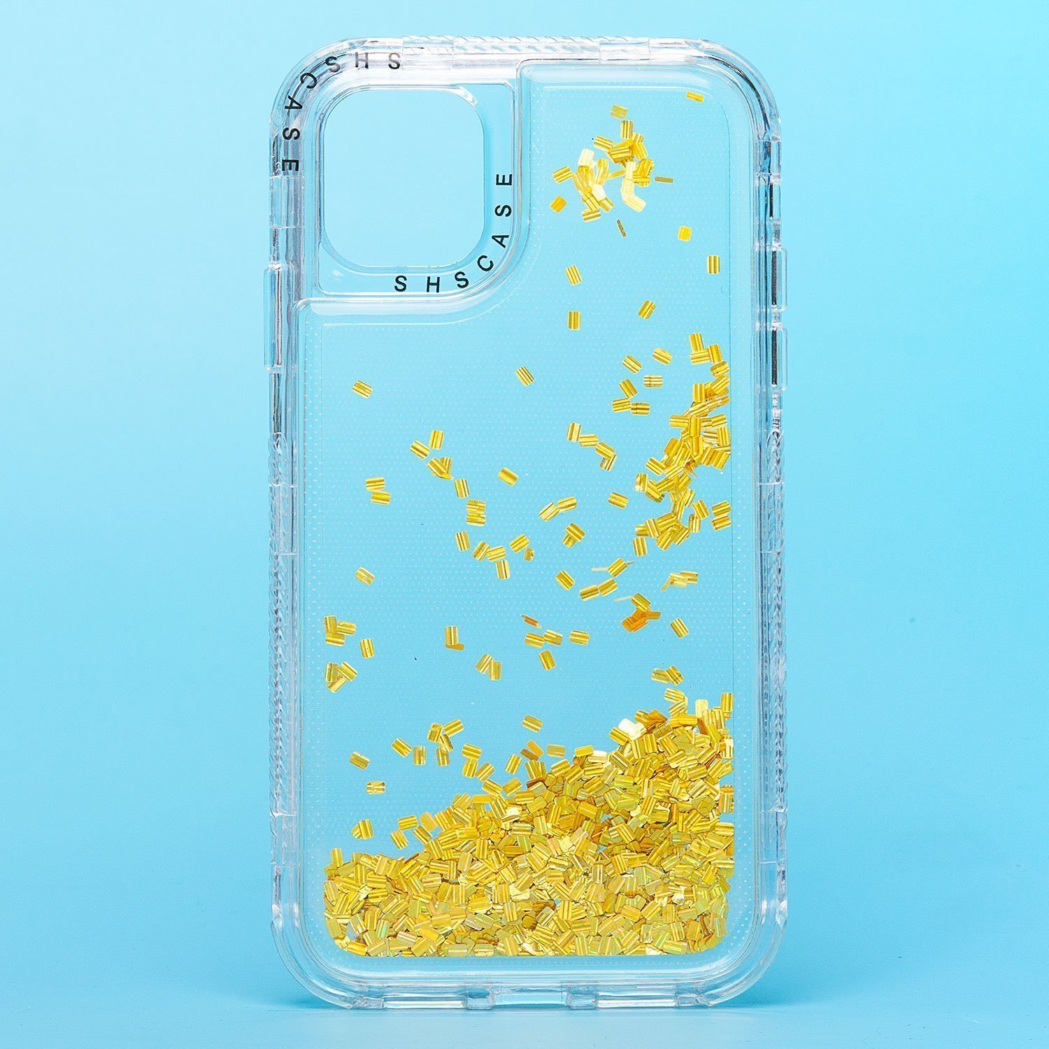 

Чехол для iPhone 11 силиконовый с блестками 4 желтый