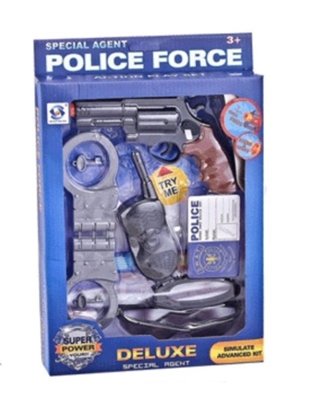 Игрушка набор Полицейский свет, звук: пистолет, рация, наручники, очки HSY-012