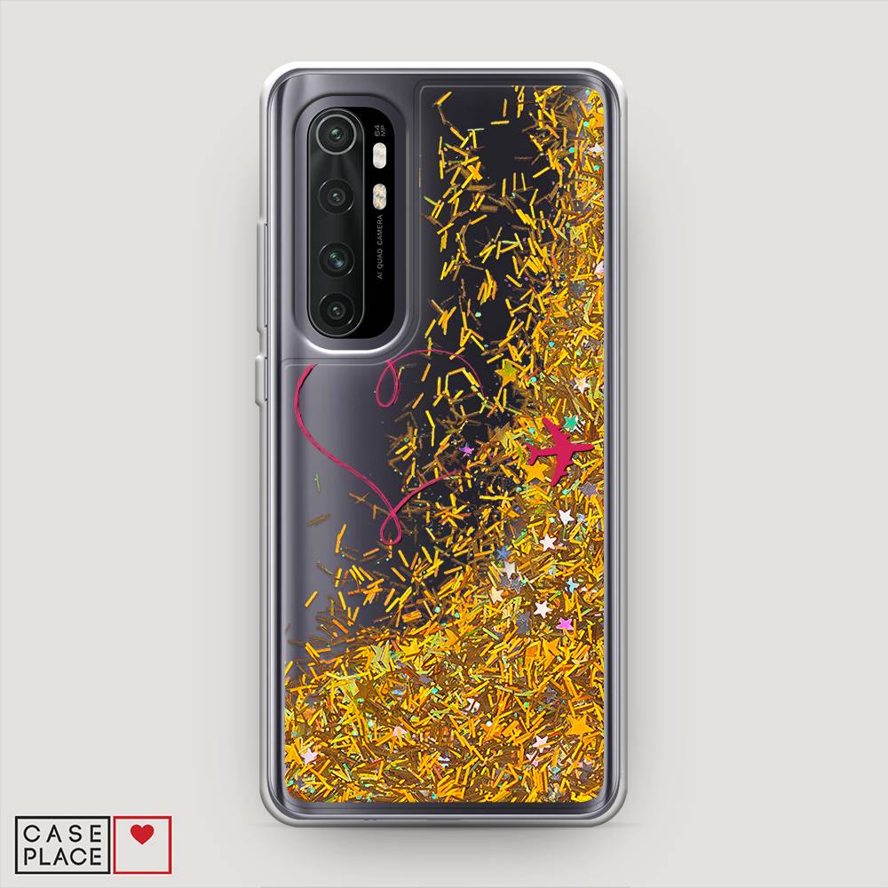 

Чехол Awog на Xiaomi Mi Note 10 Lite "Сердце и самолет", Разноцветный, 38490-1